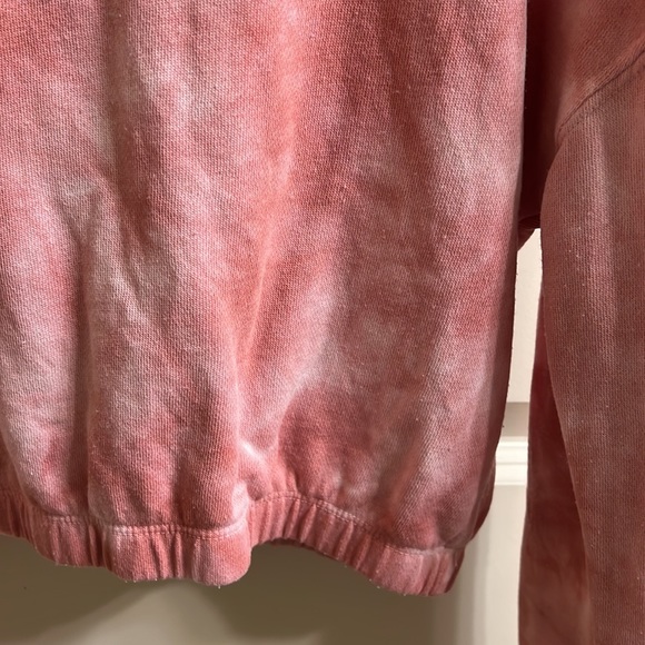Pink tie dye cropped sweatshirt. - Picture 3 of 3
